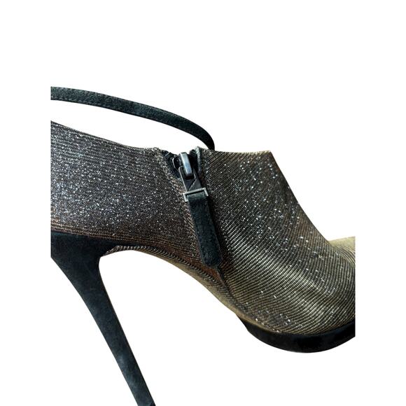 Brian Atwood Fruitera Iridescent Glitter Ankle Strap Stiletto Booties - 6.5 - Picture 6 of 14